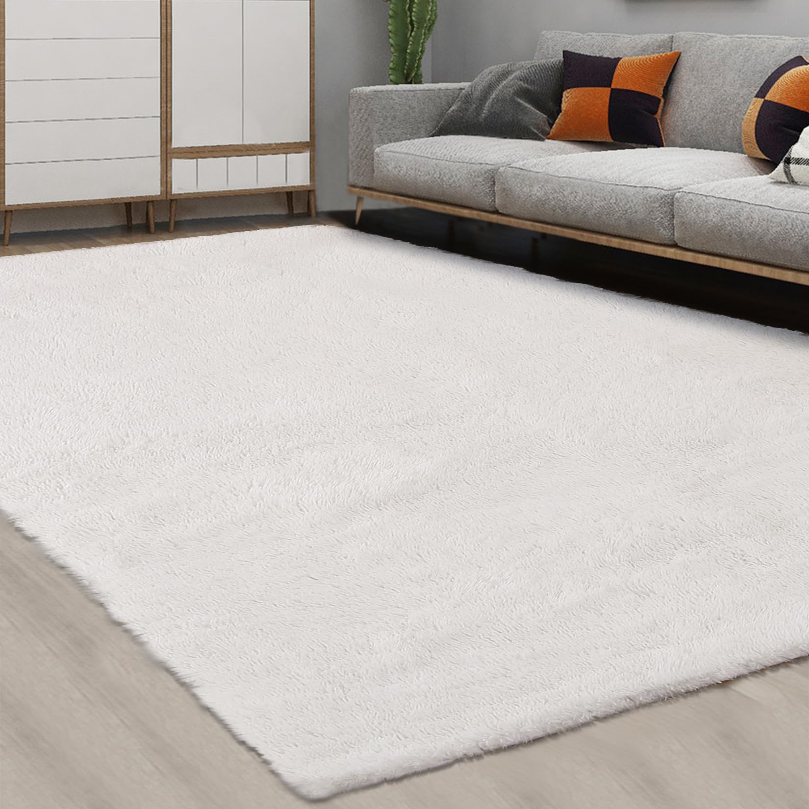CAROMIO 10x13 Fluffy Area Rugs Extra Large Plush and Thick Faux Fur Shag Rug for Living Room Non-Slip Non-Shedding Accent Rug Carpet for Bedroom, Fuzzy Shaggy Rugs for Kids Nursery Dorm, Black