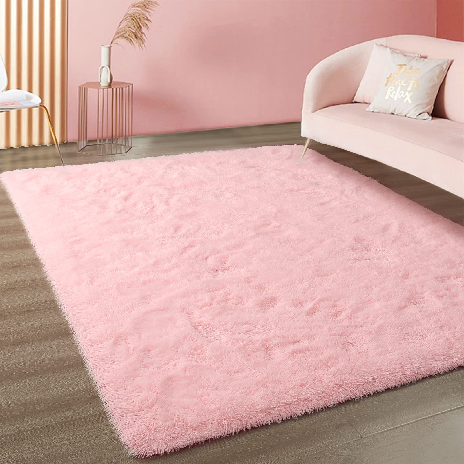 Merelax Soft Modern Indoor Shaggy Area Rug for Bedroom Livingroom Dorm Kids Room Home Decorative, Non-Slip Plush Fluffy Furry Fur Rugs Comfy Nursery Accent Floor Carpet 2x3 Feet, Black