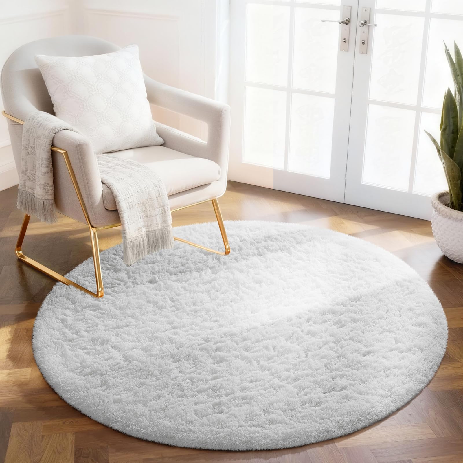 Ophanie Beige Rugs for Living Room Bedroom, 5x8 Fluffy Fuzzy Furry Carpet, Plush Soft Shaggy Bedside Indoor Floor Area Rug for Kids Girls Boys Baby Teen Dorm Nursery Home Decor Aesthetic