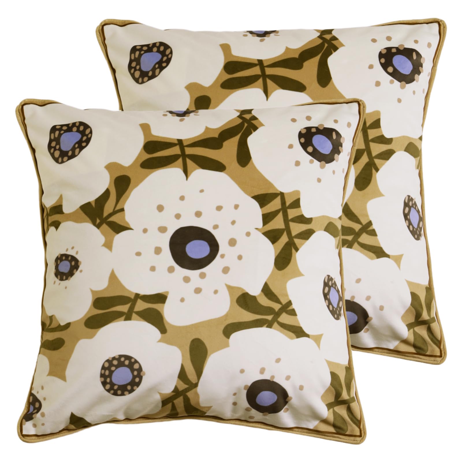bilin gaier Vintage Square Throw Pillow Covers Pack of 2,Red Cozy Velvet with Leaves and Floral Pattern Pillowcases,Decoration Pillows Cushion Covers for Living Room Couch Sofa Bed Car Chair,18"x18"