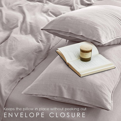 100% French Linen Sheets Natural Linen Queen Size Sheets Set, Breathable and Durable for Hot Sleepers, 4 Pcs Bed Sheets with 16 Inch Deep Pocket - 1 Flat Sheet, 1 Fitted Sheet, 2 Pillowcases