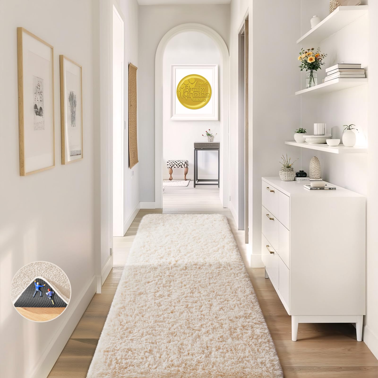 Ophanie Beige Rugs for Living Room Bedroom, 5x8 Fluffy Fuzzy Furry Carpet, Plush Soft Shaggy Bedside Indoor Floor Area Rug for Kids Girls Boys Baby Teen Dorm Nursery Home Decor Aesthetic