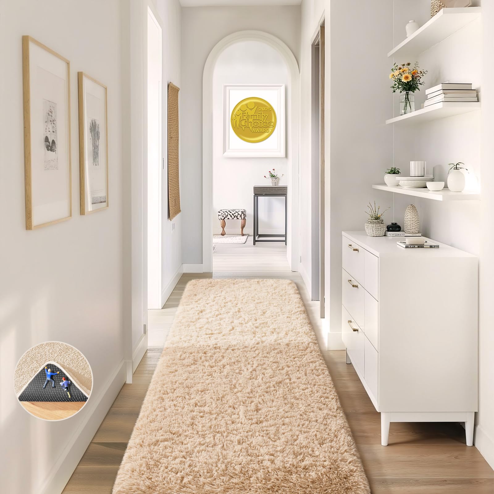 Ophanie Beige Rugs for Living Room Bedroom, 5x8 Fluffy Fuzzy Furry Carpet, Plush Soft Shaggy Bedside Indoor Floor Area Rug for Kids Girls Boys Baby Teen Dorm Nursery Home Decor Aesthetic