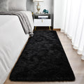 TWINNIS Super Soft Shaggy Rugs Fluffy Carpets, 6x9 Feet, Indoor Modern Plush Area Rugs for Living Room Bedroom Kids Room Nursery Home Decor, Upgrade Anti-Skid Rectangular Fuzzy Rug, Black Gray