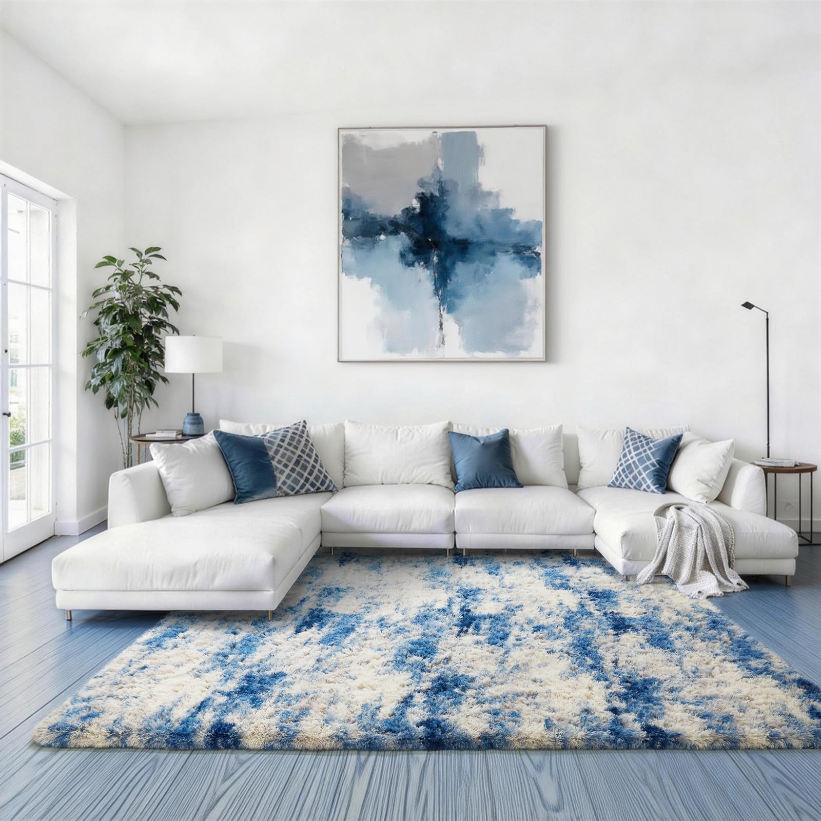 Ophanie Beige Rugs for Living Room Bedroom, 5x8 Fluffy Fuzzy Furry Carpet, Plush Soft Shaggy Bedside Indoor Floor Area Rug for Kids Girls Boys Baby Teen Dorm Nursery Home Decor Aesthetic