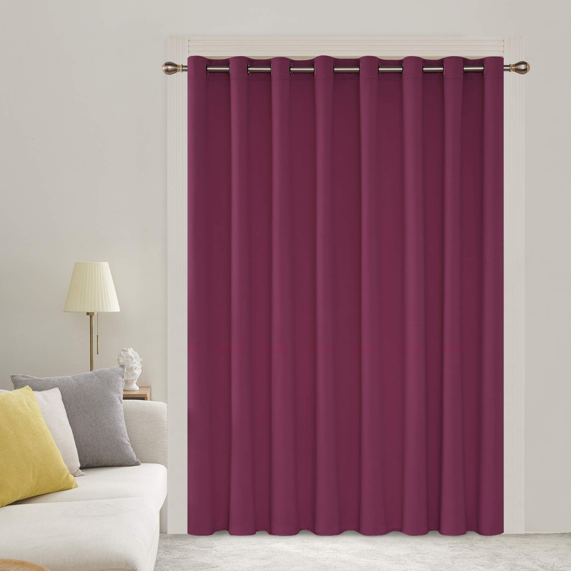 Deconovo Blackout Wide Curtain Panel, Grommet Top Thermal Insulated Room Darkening Drape for Bedroom Living Room, Khaki Divider, 100W x 84L Inch, Pack of 1