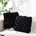 Wenqik 2 Pcs Knot Pillows Square Knotted Plush Throws Soft Accent Pillows Decoration Cushion for Couch Home Office Living Room Bedroom Bed Sofa Decor, 12'' x 13''(Cream White,Lambswool)
