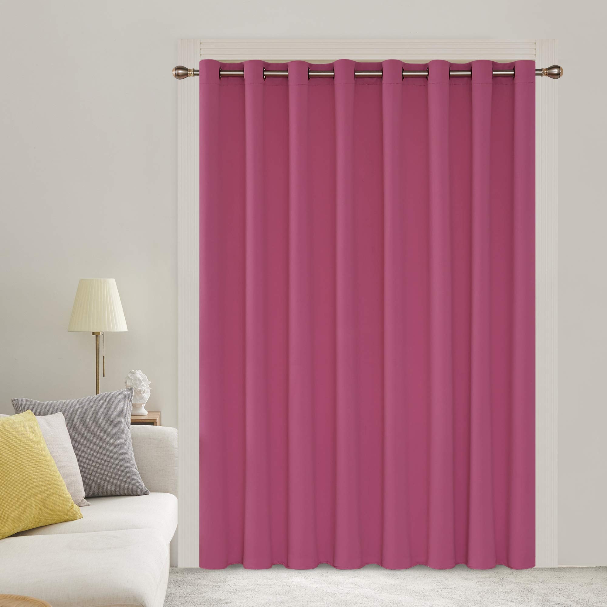 Deconovo Blackout Wide Curtain Panel, Grommet Top Thermal Insulated Room Darkening Drape for Bedroom Living Room, Khaki Divider, 100W x 84L Inch, Pack of 1