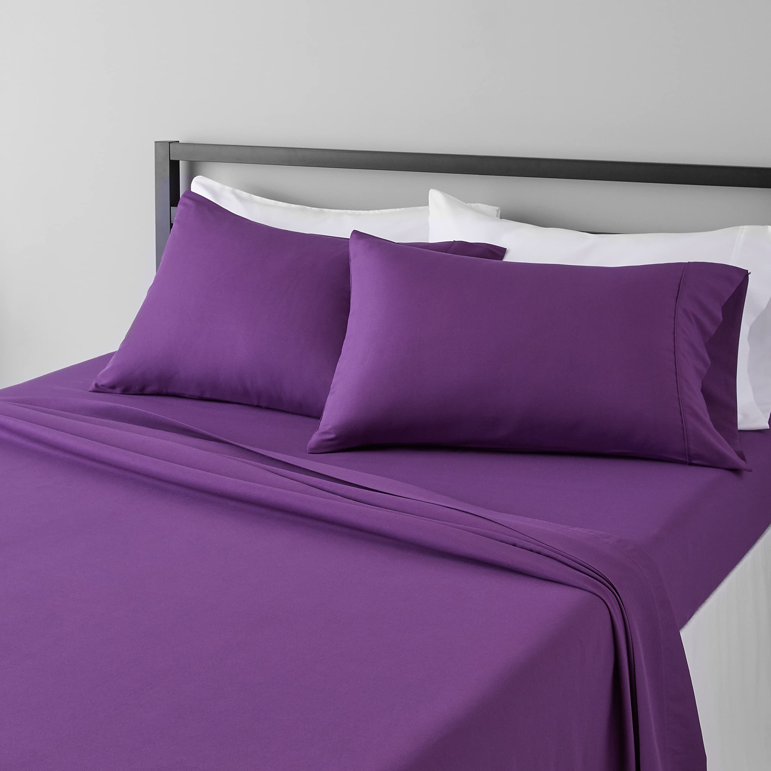 Amazon Basics Lightweight Super Soft Easy Care Wrinkle Free Breathable Brushed Microfiber 3-Piece Bed Sheet Set with 14-Inch Deep Pockets, Twin, Beige, Solid