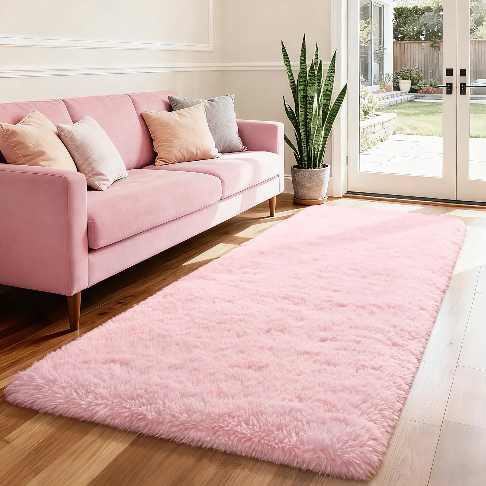 Merelax Soft Modern Indoor Shaggy Area Rug for Bedroom Livingroom Dorm Kids Room Home Decorative, Non-Slip Plush Fluffy Furry Fur Rugs Comfy Nursery Accent Floor Carpet 2x3 Feet, Black
