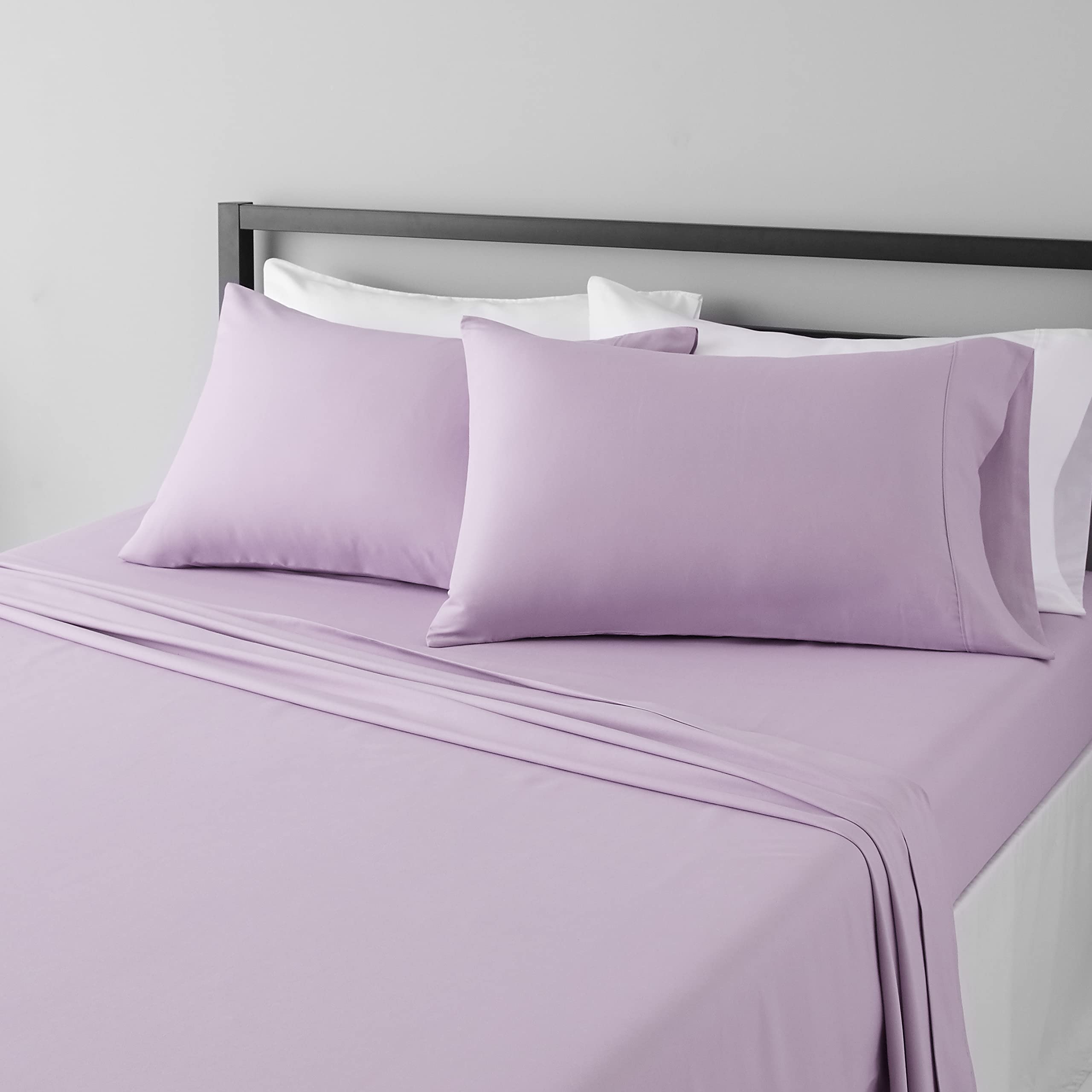 Amazon Basics Lightweight Super Soft Easy Care Wrinkle Free Breathable Brushed Microfiber 3-Piece Bed Sheet Set with 14-Inch Deep Pockets, Twin, Beige, Solid