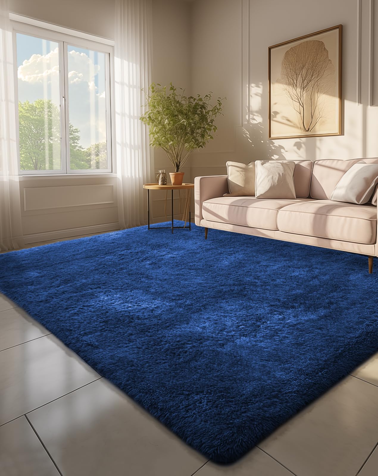 Ophanie Beige Rugs for Living Room Bedroom, 5x8 Fluffy Fuzzy Furry Carpet, Plush Soft Shaggy Bedside Indoor Floor Area Rug for Kids Girls Boys Baby Teen Dorm Nursery Home Decor Aesthetic