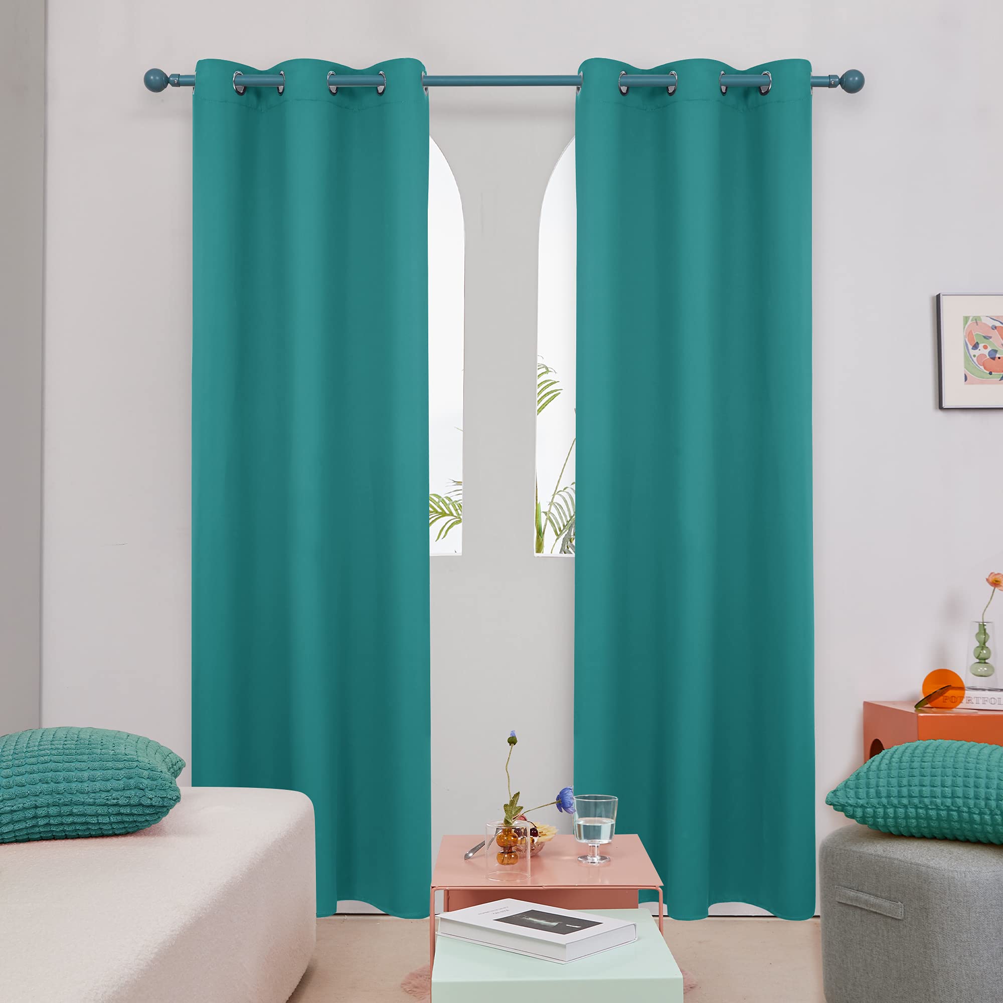 Deconovo Blackout Wide Curtain Panel, Grommet Top Thermal Insulated Room Darkening Drape for Bedroom Living Room, Khaki Divider, 100W x 84L Inch, Pack of 1