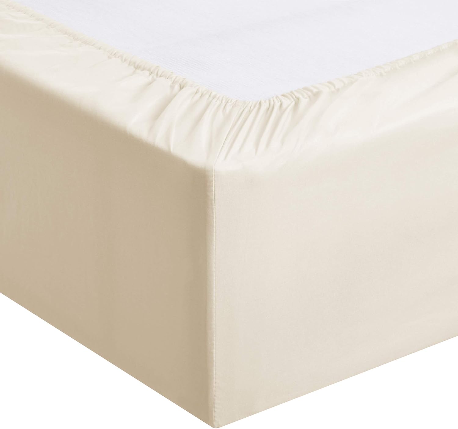 Amazon Basics Lightweight Super Soft Easy Care Wrinkle Free Breathable Brushed Microfiber 3-Piece Bed Sheet Set with 14-Inch Deep Pockets, Twin, Beige, Solid