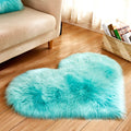 Shaggy Carpet for Home Decor Artificial Sheepskin Hairy Mat Faux Fluffy Floor Mats Love Heart Shape Area Rugs