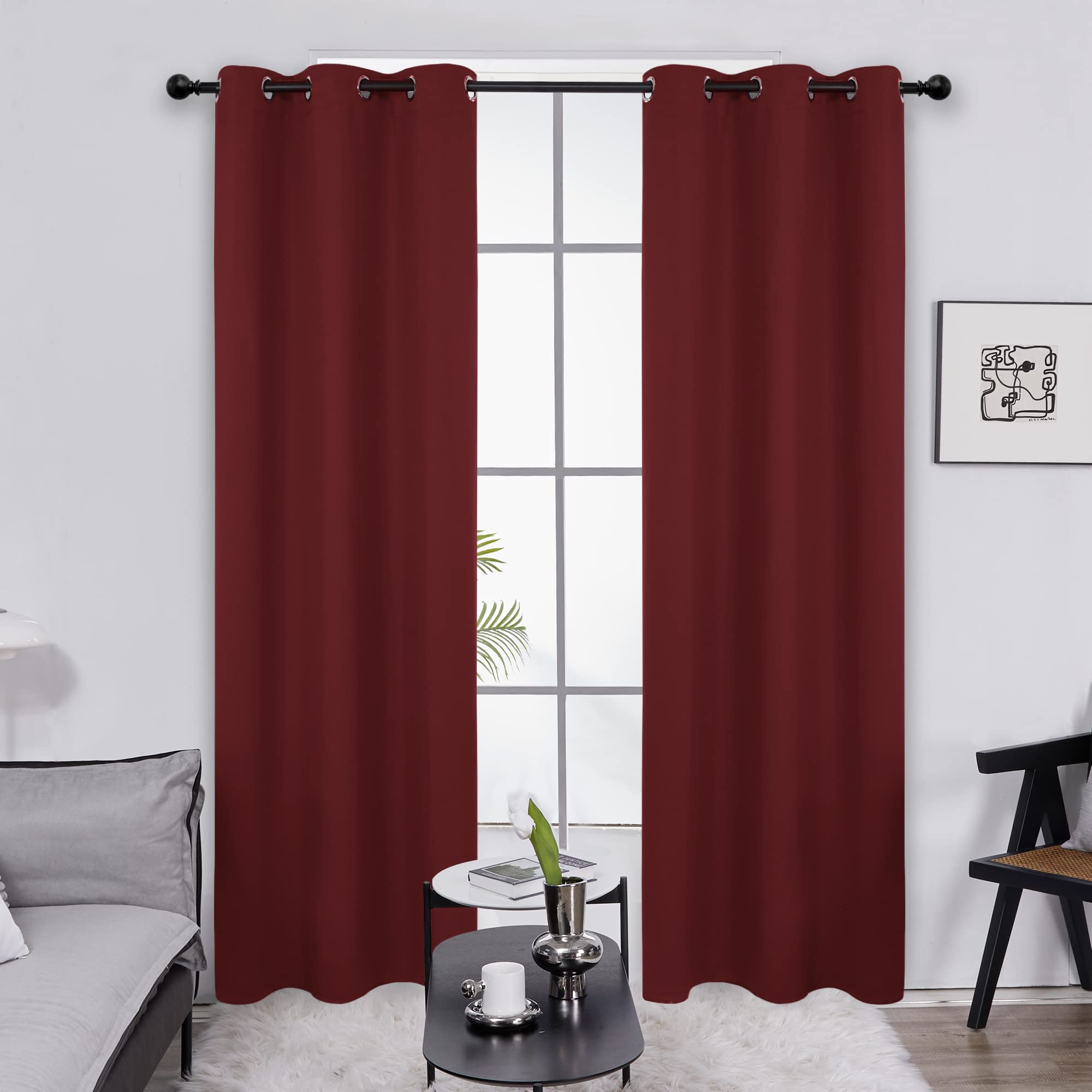 Deconovo Blackout Wide Curtain Panel, Grommet Top Thermal Insulated Room Darkening Drape for Bedroom Living Room, Khaki Divider, 100W x 84L Inch, Pack of 1