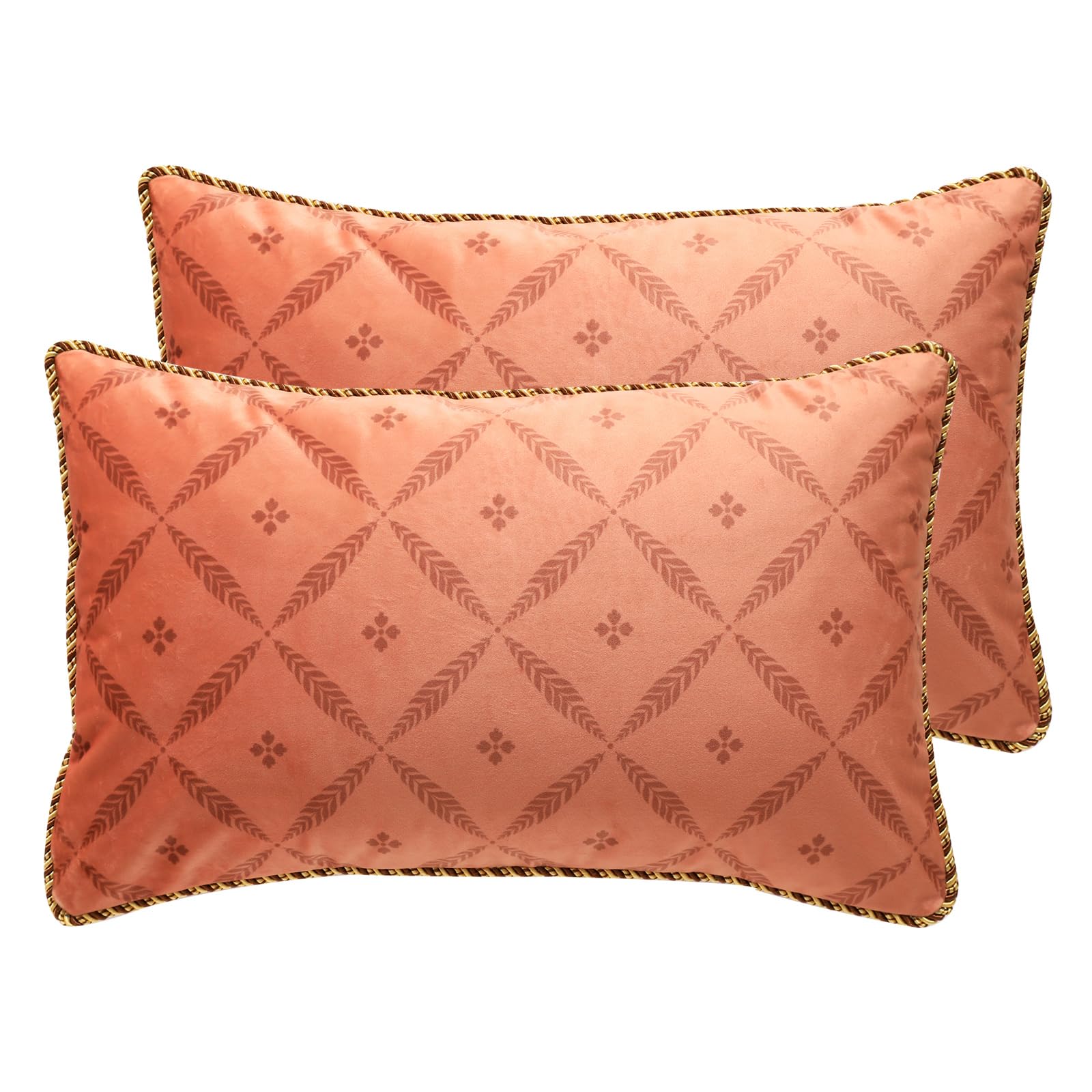 bilin gaier Vintage Square Throw Pillow Covers Pack of 2,Red Cozy Velvet with Leaves and Floral Pattern Pillowcases,Decoration Pillows Cushion Covers for Living Room Couch Sofa Bed Car Chair,18"x18"