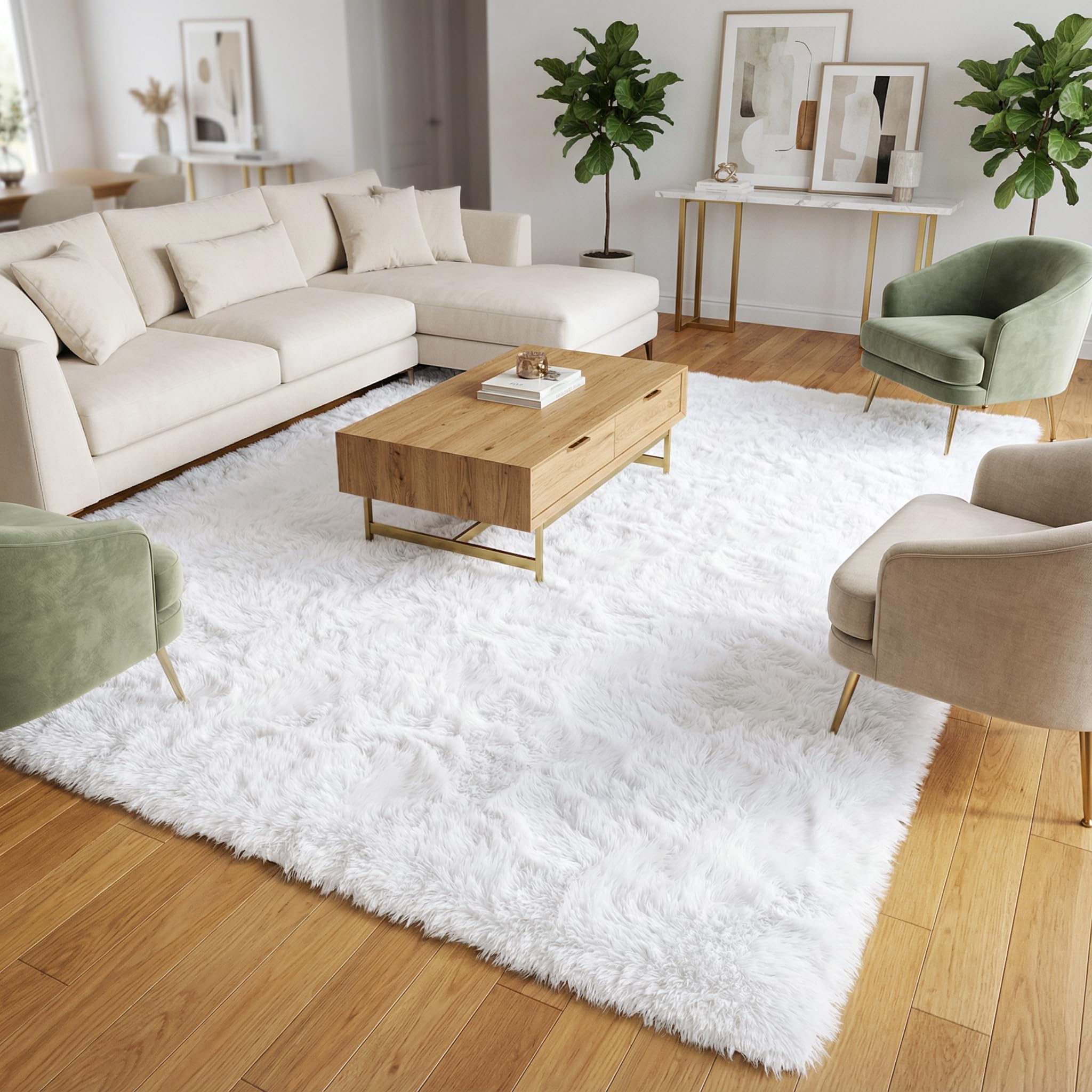 Merelax Soft Modern Indoor Shaggy Area Rug for Bedroom Livingroom Dorm Kids Room Home Decorative, Non-Slip Plush Fluffy Furry Fur Rugs Comfy Nursery Accent Floor Carpet 2x3 Feet, Black