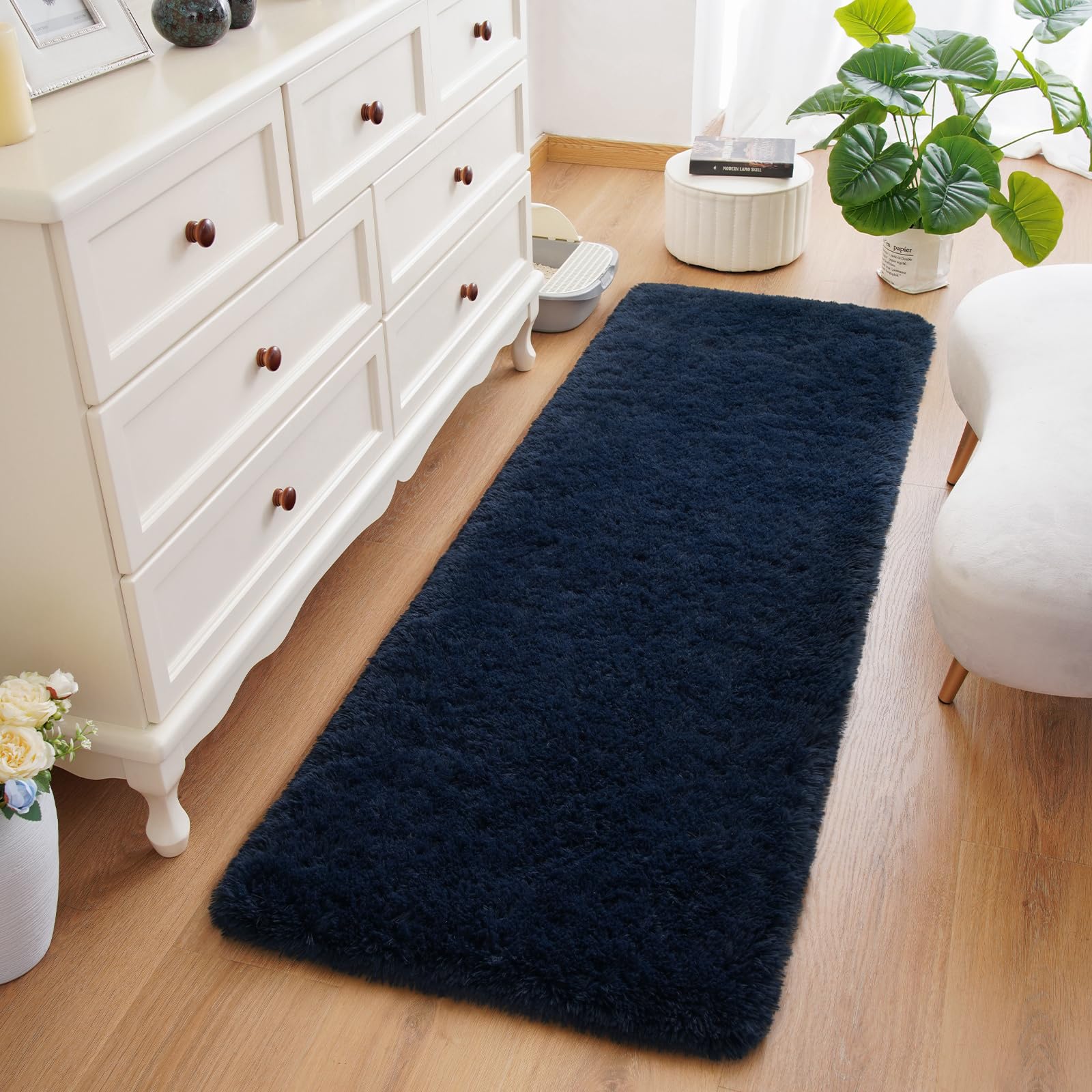 Amearea Yellow 6×9ft Soft Shag Rug, Non-slip Fluffy Carpet for Bedroom, Living Room & Nursery