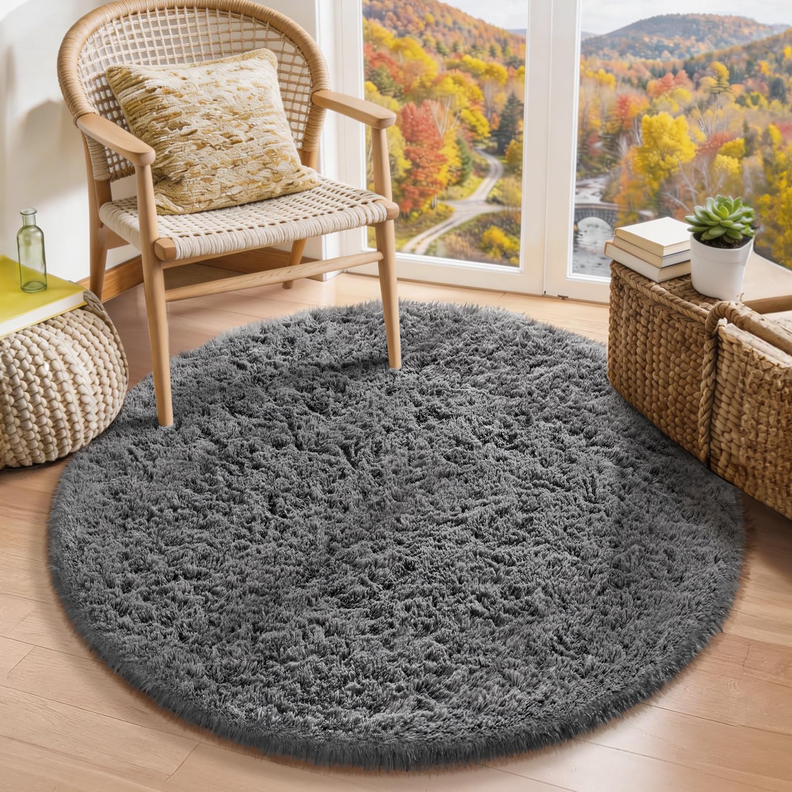 Ophanie Beige Rugs for Living Room Bedroom, 5x8 Fluffy Fuzzy Furry Carpet, Plush Soft Shaggy Bedside Indoor Floor Area Rug for Kids Girls Boys Baby Teen Dorm Nursery Home Decor Aesthetic