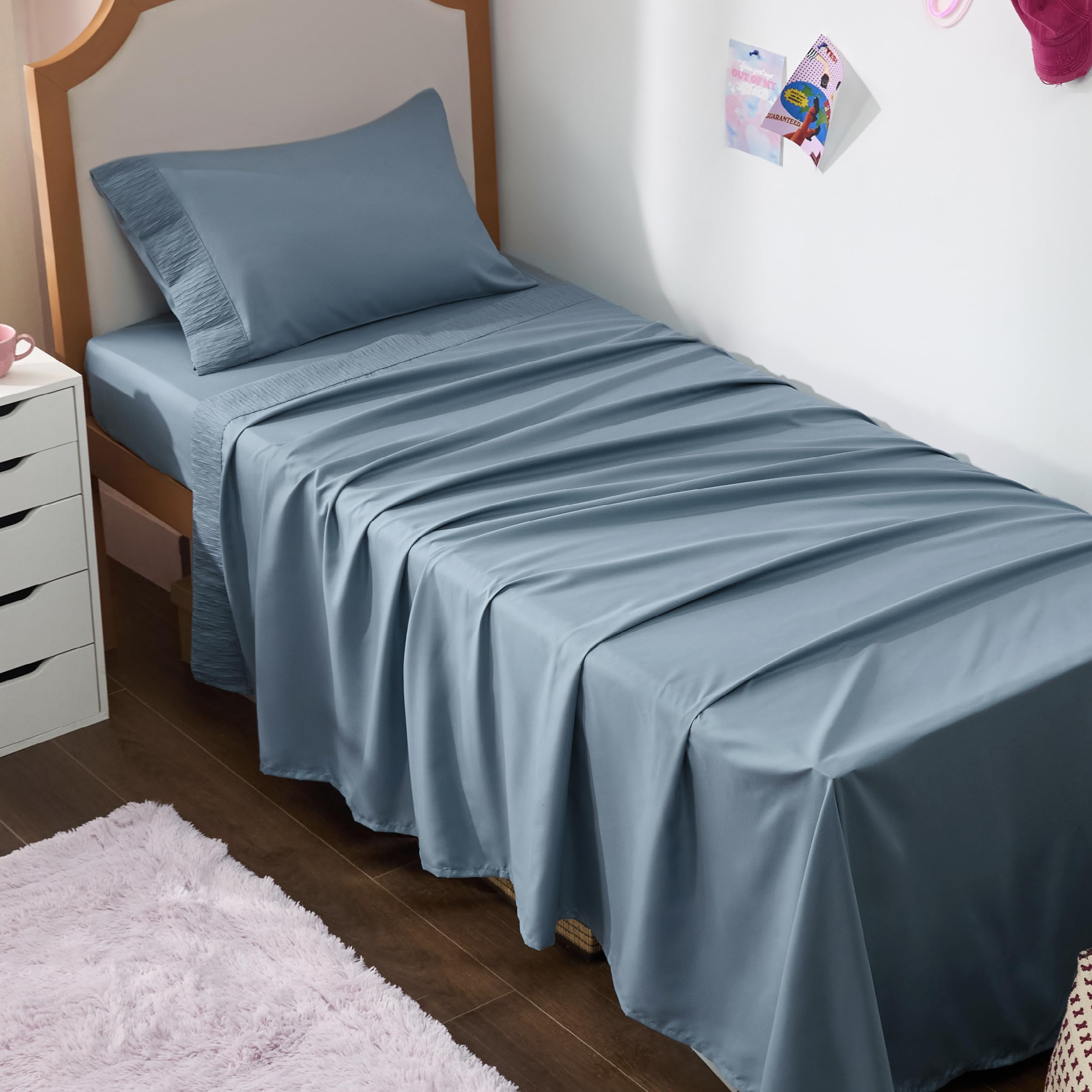 Bedsure King Size Sheets Set - 4 Pieces Soft King Sheets - Breathable & Cooling - Hotel Luxury - Easy Care Polyester Microfiber Bedding for Kids, Women, Men, Linen
