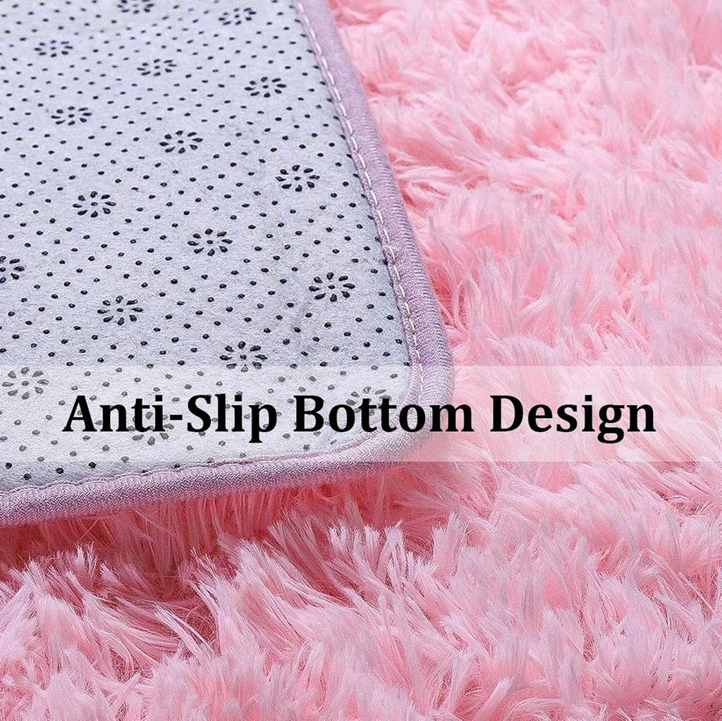 Luxury Fluffy Area Rugs 47 x 79 inch, Ultra Soft Shaggy Rug Plush Plush Carpet for Bedroom Kids Girls Boys Baby Living Room, Anti-Slip Floor Mat