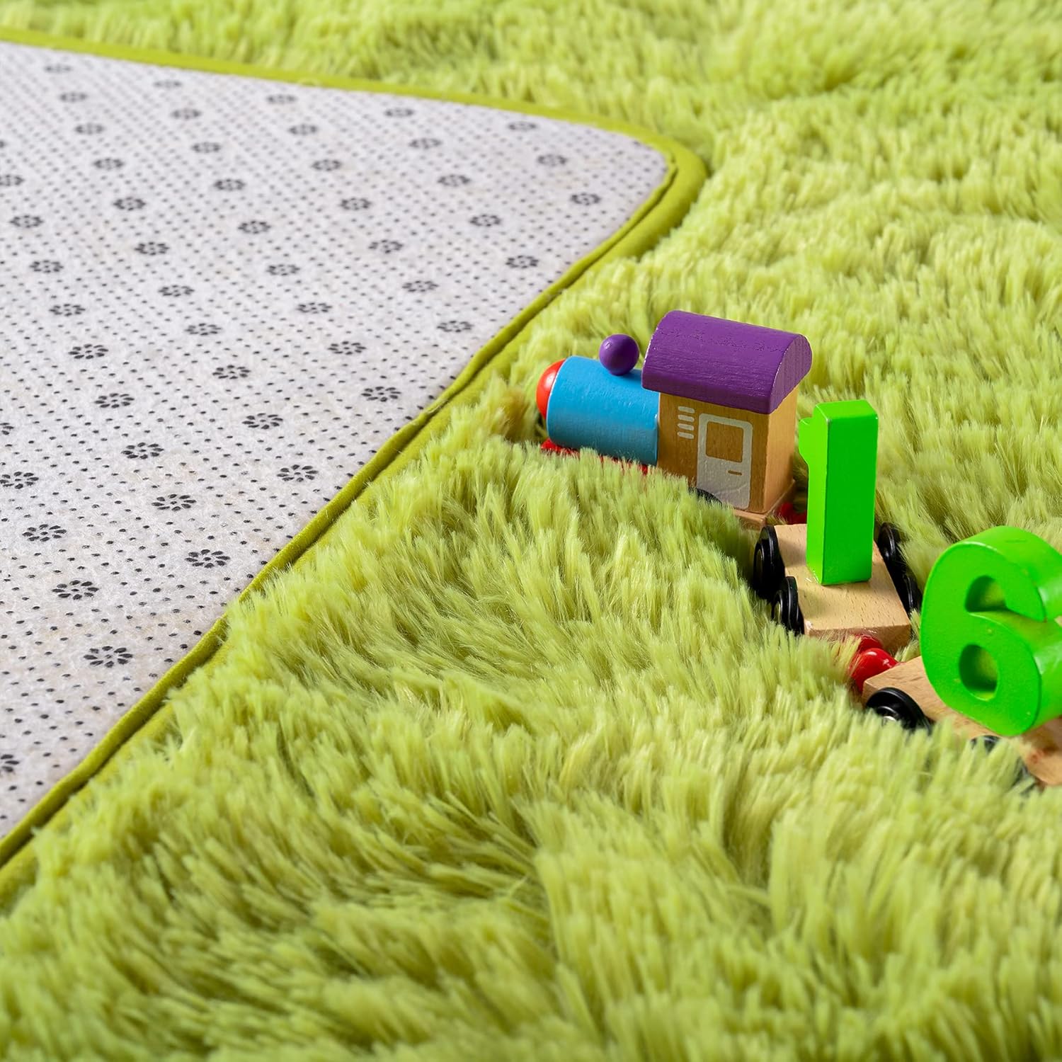 8x10 Extra Large Green Area Rug for Living Room Bedroom Dining Room, Fluffy Shag Soft Plush Furry Carpet Solid Color, Non-Slip Indoor Floor Mat for Kids Home Decor
