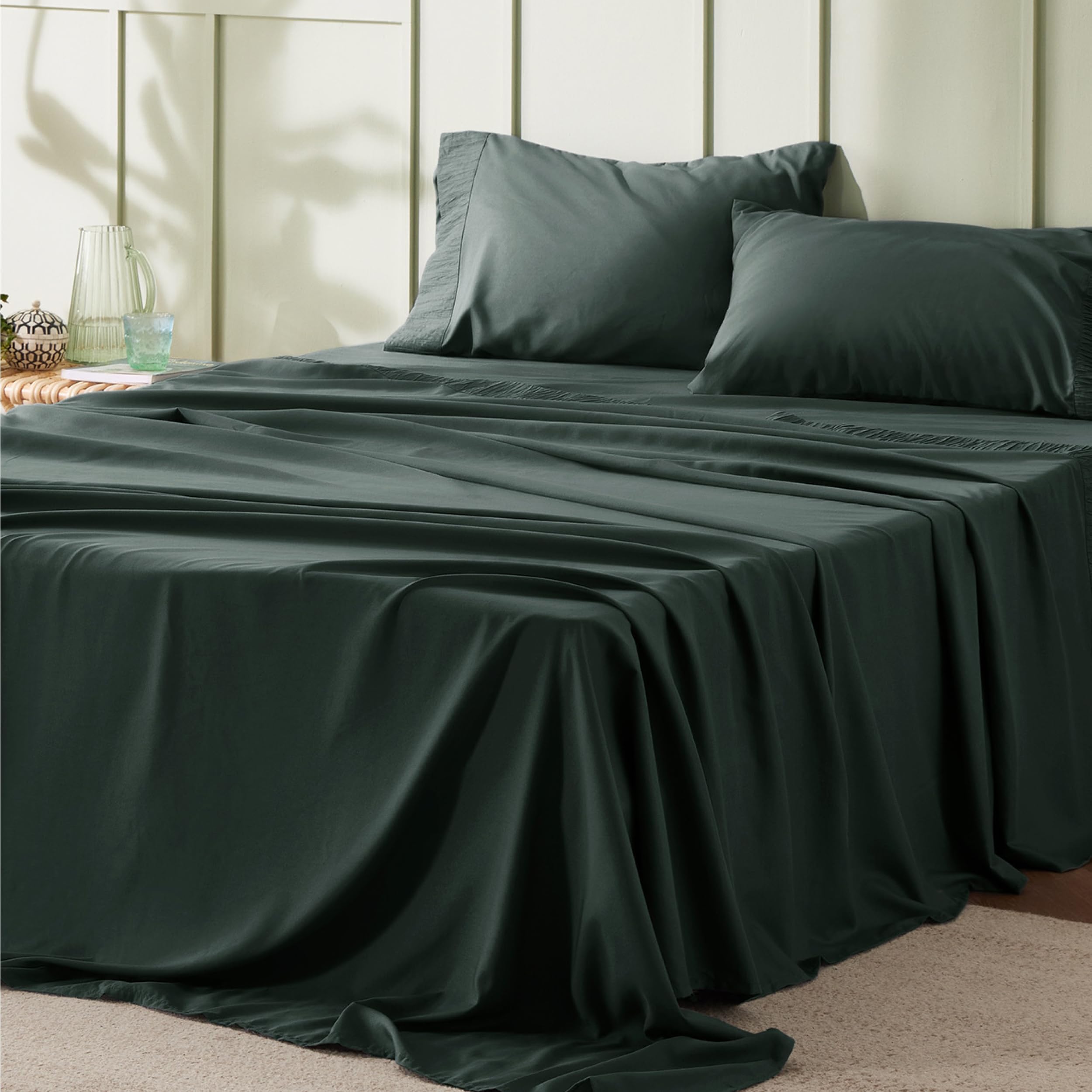 Bedsure King Size Sheets Set - 4 Pieces Soft King Sheets - Breathable & Cooling - Hotel Luxury - Easy Care Polyester Microfiber Bedding for Kids, Women, Men, Linen