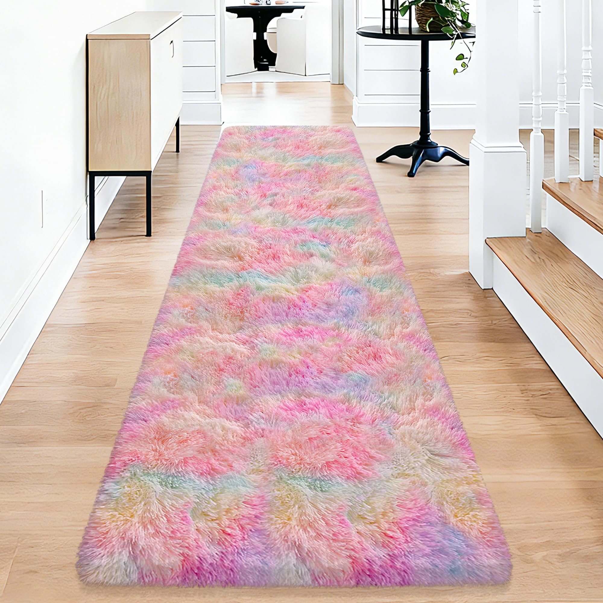 5x8 Ft Light Grey Large Area Rugs for Bedroom,Fluffy Furry Rug Floor Carpets Shaggy Playing Mat for Kids Baby Girls Room Nursery Home Decor Tie Dyed Gray Thick Rugs Fuzzy Home Decor