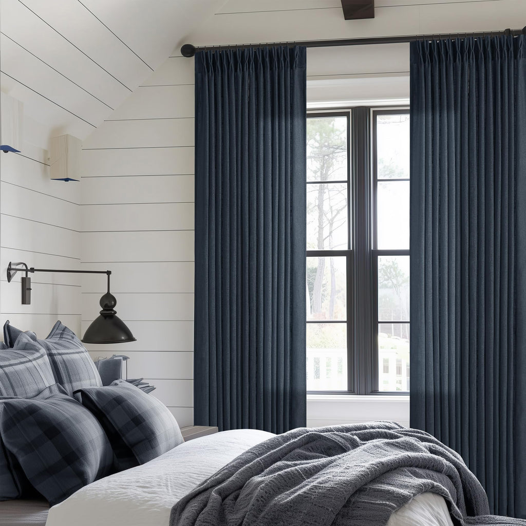 90 Inch Pinch Pleated Linen Curtains 2 Panel Set for Living Room Cream Natural Thick Linen Textured Drapes 90 Inches Long Pinch Pleat Drapes Birch Ivory Semi Sheer Curtain for Dining Bedroom Office