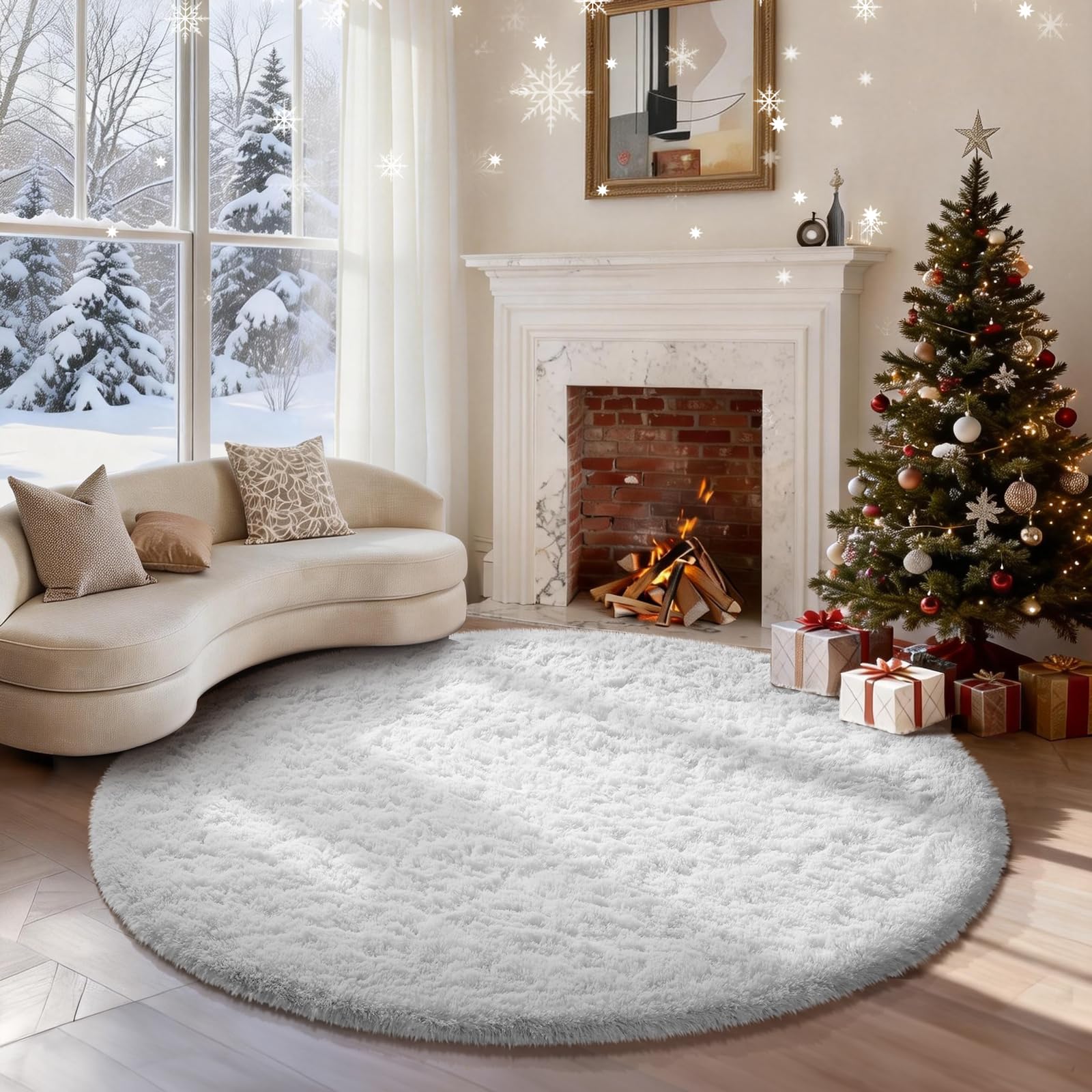 Ophanie Beige Rugs for Living Room Bedroom, 5x8 Fluffy Fuzzy Furry Carpet, Plush Soft Shaggy Bedside Indoor Floor Area Rug for Kids Girls Boys Baby Teen Dorm Nursery Home Decor Aesthetic