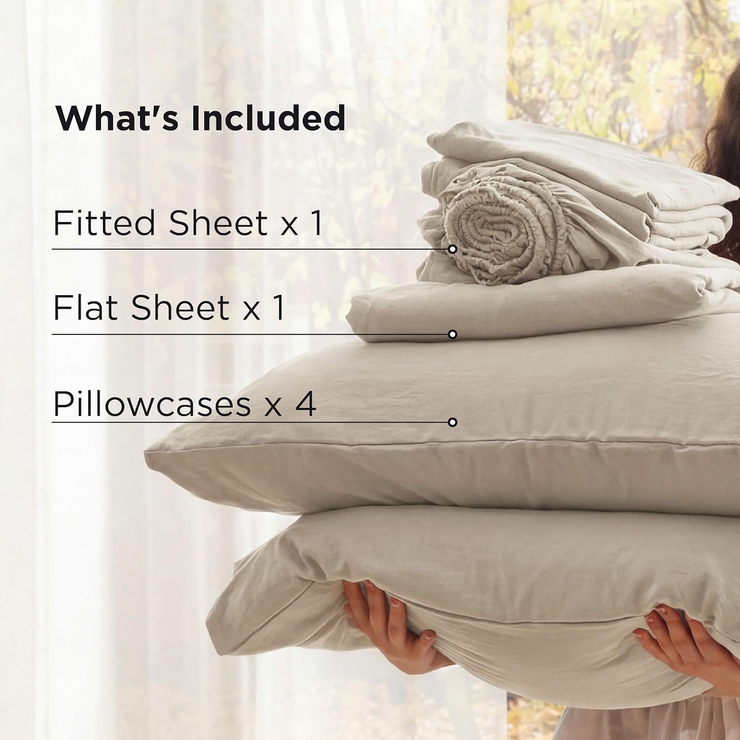 Bedsure Deep Pocket King Sheet Set - 6 Piece, Prewashed Ultra-Soft King Size Sheets Set, Fits Mattresses Up to 18 Inches Thick, Breathable & Secure Fit, Hotel Luxury Bedding, Linen