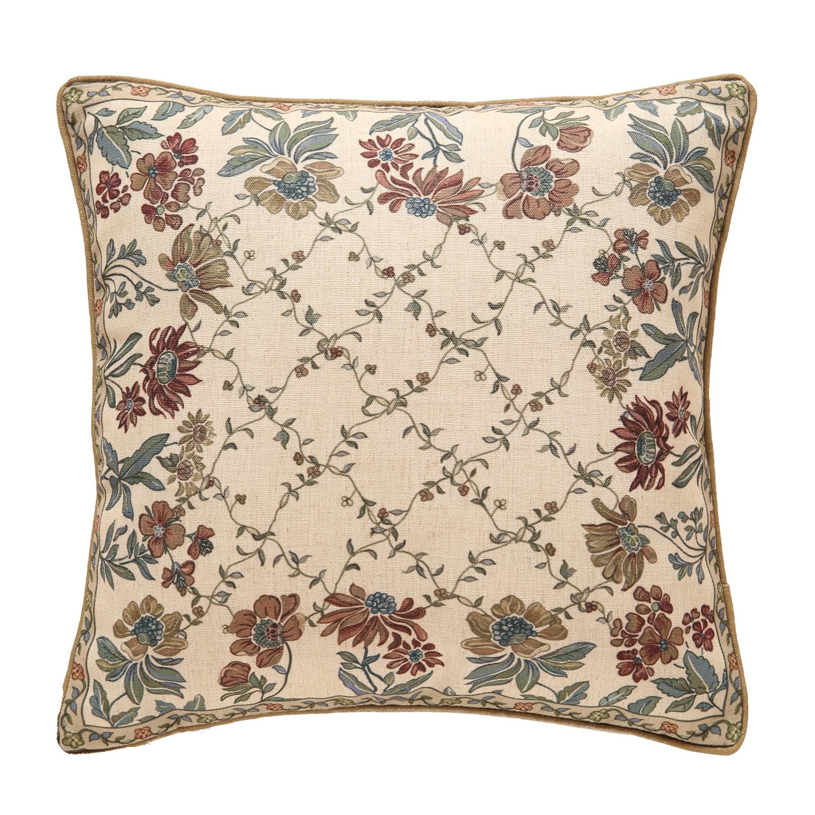 patdrea Designer Throw Pillow Covers for Couch 18"x18",Vintage Linen Pillows Cover with Cheetah Pattern and Luxury Pendant,Farmhouse Decorative Pillowcases for Bed Living Room Outdoor Set of 2