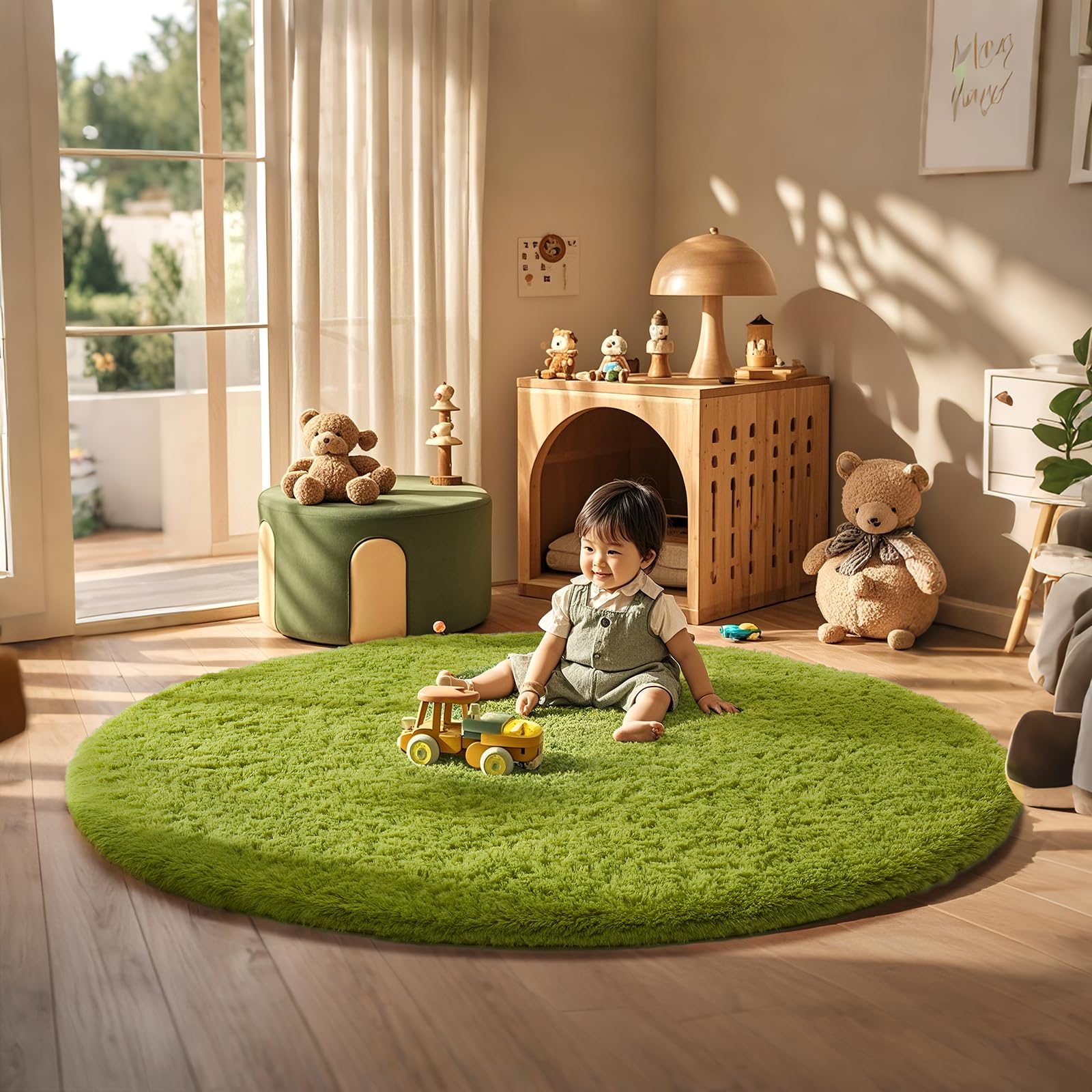 Ophanie Beige Rugs for Living Room Bedroom, 5x8 Fluffy Fuzzy Furry Carpet, Plush Soft Shaggy Bedside Indoor Floor Area Rug for Kids Girls Boys Baby Teen Dorm Nursery Home Decor Aesthetic