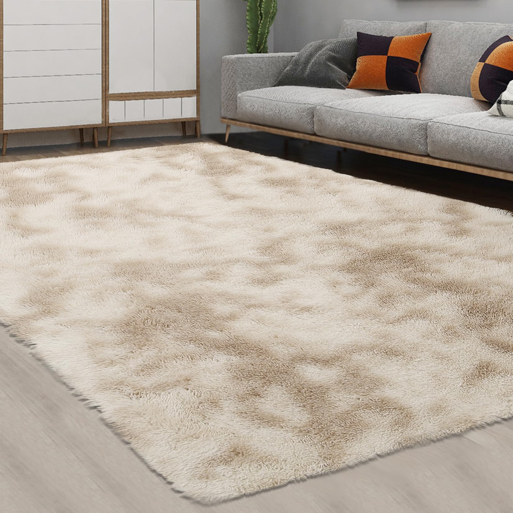 CAROMIO 10x13 Fluffy Area Rugs Extra Large Plush and Thick Faux Fur Shag Rug for Living Room Non-Slip Non-Shedding Accent Rug Carpet for Bedroom, Fuzzy Shaggy Rugs for Kids Nursery Dorm, Black