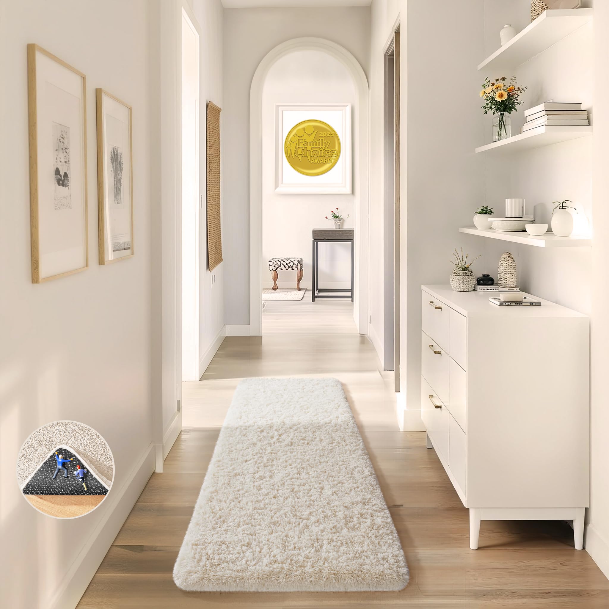 Ophanie Beige Rugs for Living Room Bedroom, 5x8 Fluffy Fuzzy Furry Carpet, Plush Soft Shaggy Bedside Indoor Floor Area Rug for Kids Girls Boys Baby Teen Dorm Nursery Home Decor Aesthetic