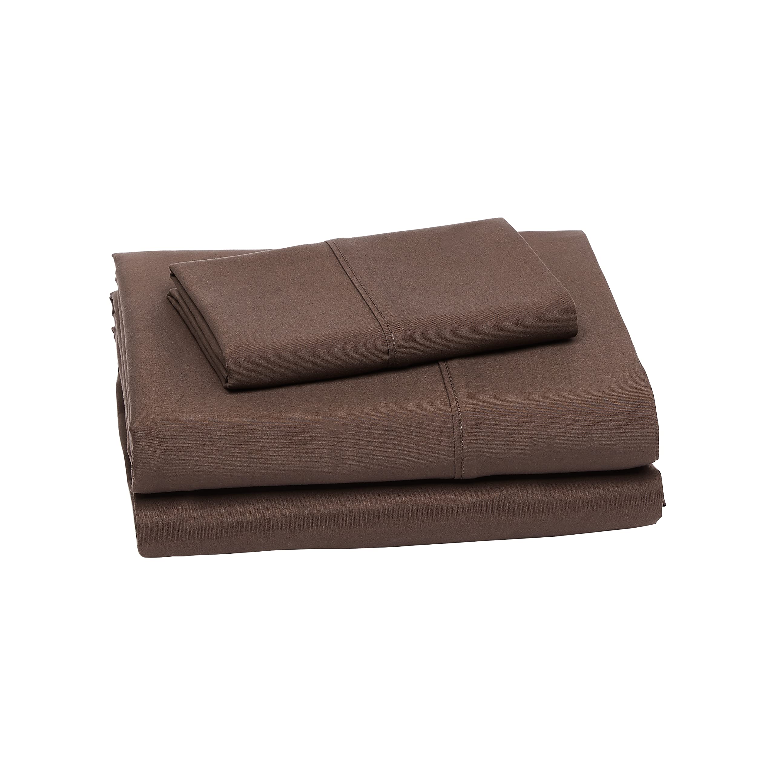 Amazon Basics Lightweight Super Soft Easy Care Wrinkle Free Breathable Brushed Microfiber 3-Piece Bed Sheet Set with 14-Inch Deep Pockets, Twin, Beige, Solid