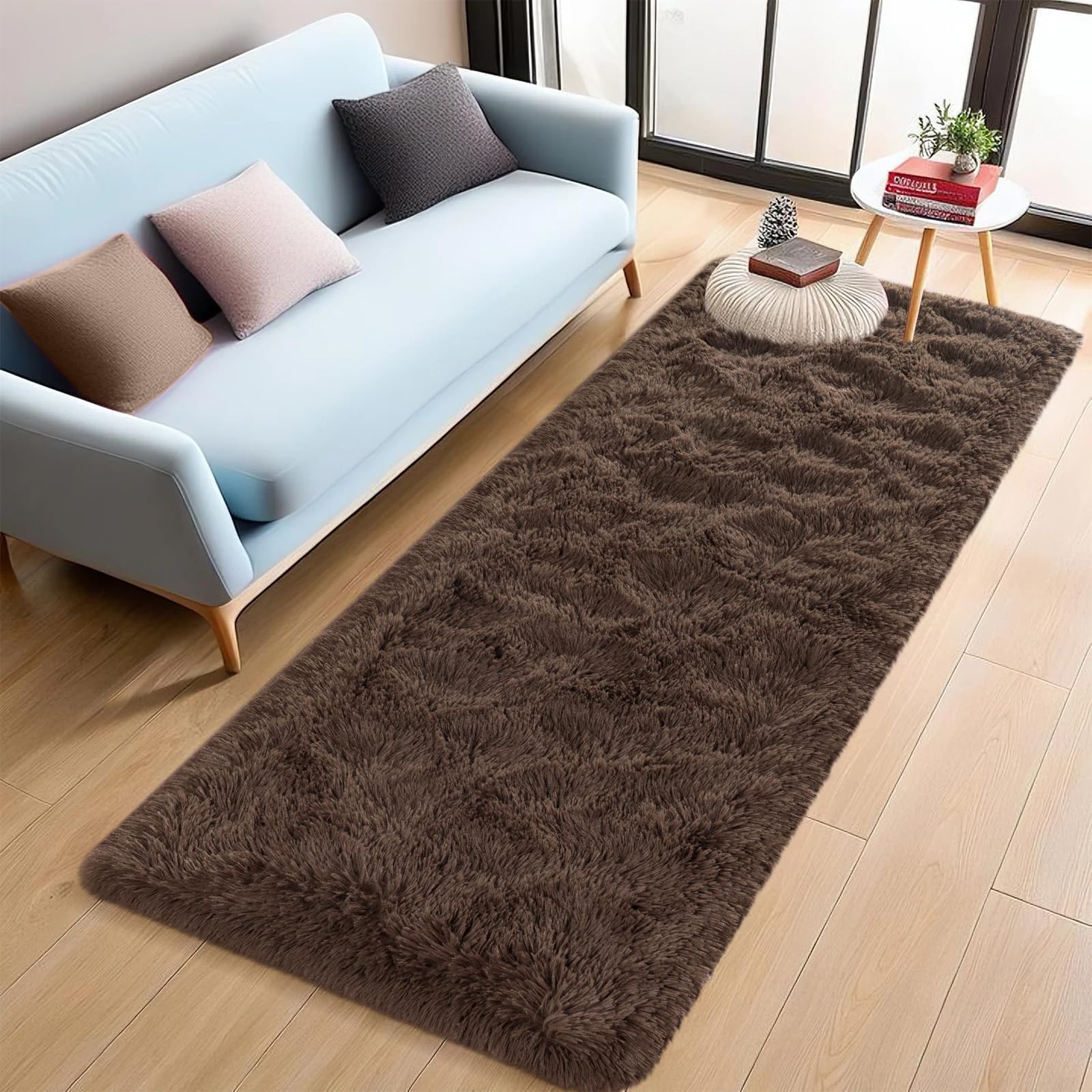 Fluffy Dark Green 6x9 Area Rugs for Living Room, Extra Large Rug for Bedroom Decor, Big Shaggy Floor Carpet, Soft Plush Thick Non-Slip Rectangle Carpets for Home Decor