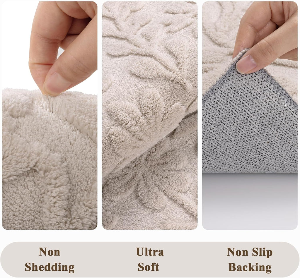 Vaukki Round Rug for Living Room, Soft Fluffy Washable Modern Floral Indoor Floor Mat, Non Slip Shaggy Boho Accent Throw Carpet for Bedroom, Living Room, Nursery and Dining Room, Beige, Round-6Ft