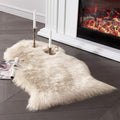SERISSA Soft Fluffy Area Rug, Coal Black Faux Sheepskin Fur Rug, Shaggy Rug for Bedroom Floor Fuzzy Carpet for Living Room 4x6 Feet