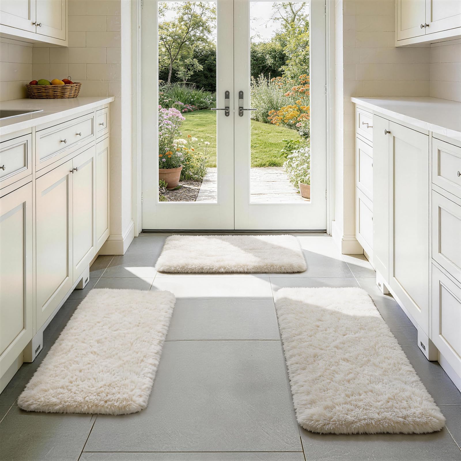 Ophanie Beige Rugs for Living Room Bedroom, 5x8 Fluffy Fuzzy Furry Carpet, Plush Soft Shaggy Bedside Indoor Floor Area Rug for Kids Girls Boys Baby Teen Dorm Nursery Home Decor Aesthetic