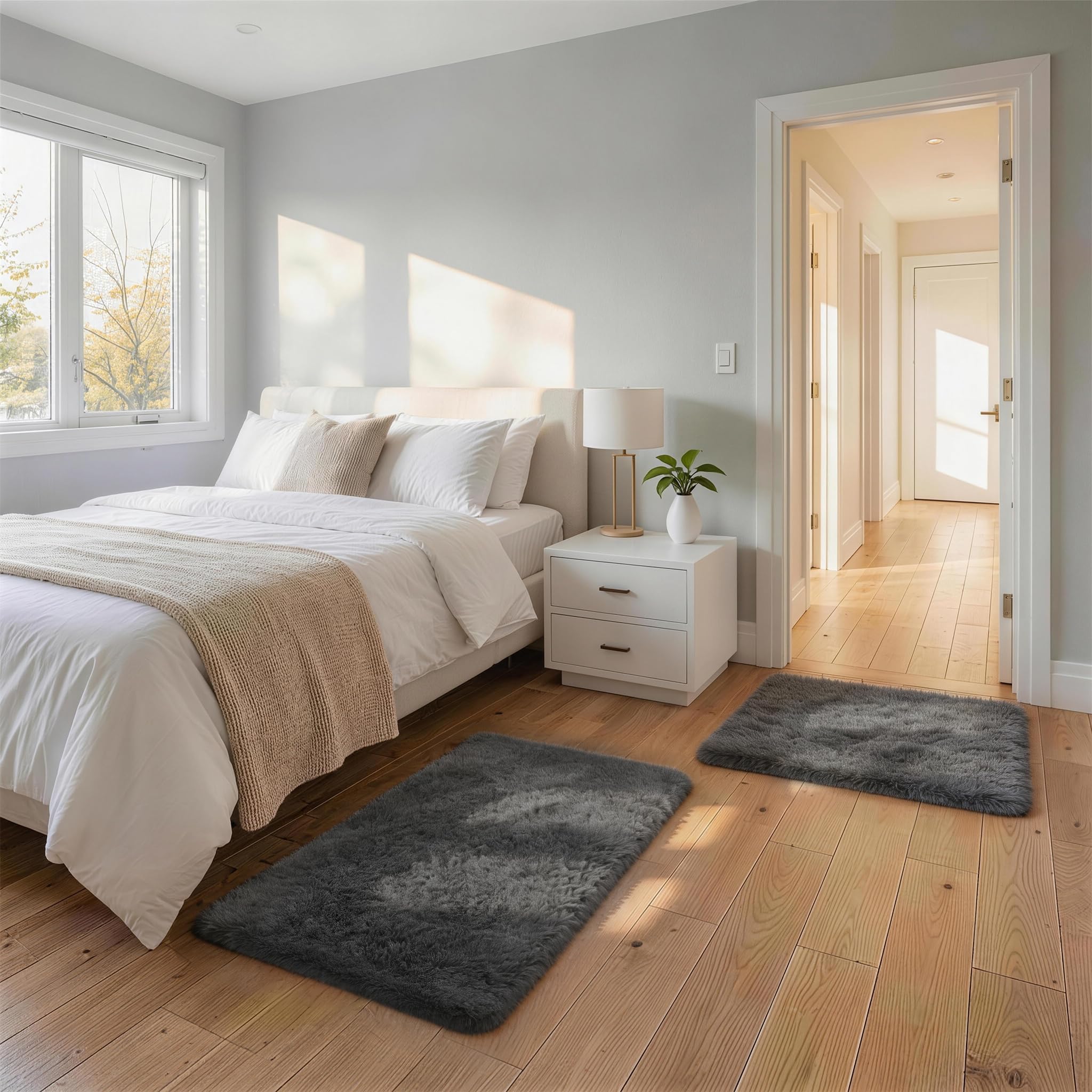 Ophanie Beige Rugs for Living Room Bedroom, 5x8 Fluffy Fuzzy Furry Carpet, Plush Soft Shaggy Bedside Indoor Floor Area Rug for Kids Girls Boys Baby Teen Dorm Nursery Home Decor Aesthetic