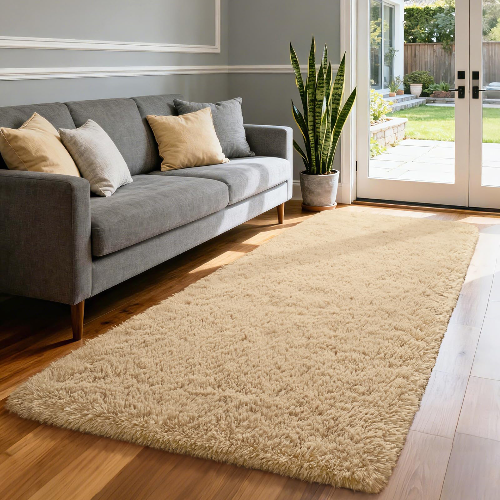 Merelax Soft Modern Indoor Shaggy Area Rug for Bedroom Livingroom Dorm Kids Room Home Decorative, Non-Slip Plush Fluffy Furry Fur Rugs Comfy Nursery Accent Floor Carpet 2x3 Feet, Black