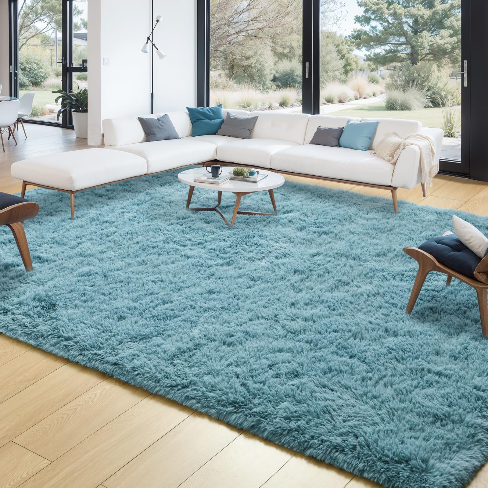 Merelax Soft Modern Indoor Shaggy Area Rug for Bedroom Livingroom Dorm Kids Room Home Decorative, Non-Slip Plush Fluffy Furry Fur Rugs Comfy Nursery Accent Floor Carpet 2x3 Feet, Black