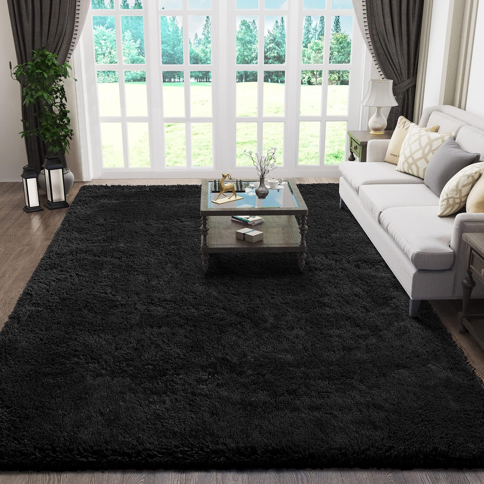 Ophanie Beige Rugs for Living Room Bedroom, 5x8 Fluffy Fuzzy Furry Carpet, Plush Soft Shaggy Bedside Indoor Floor Area Rug for Kids Girls Boys Baby Teen Dorm Nursery Home Decor Aesthetic