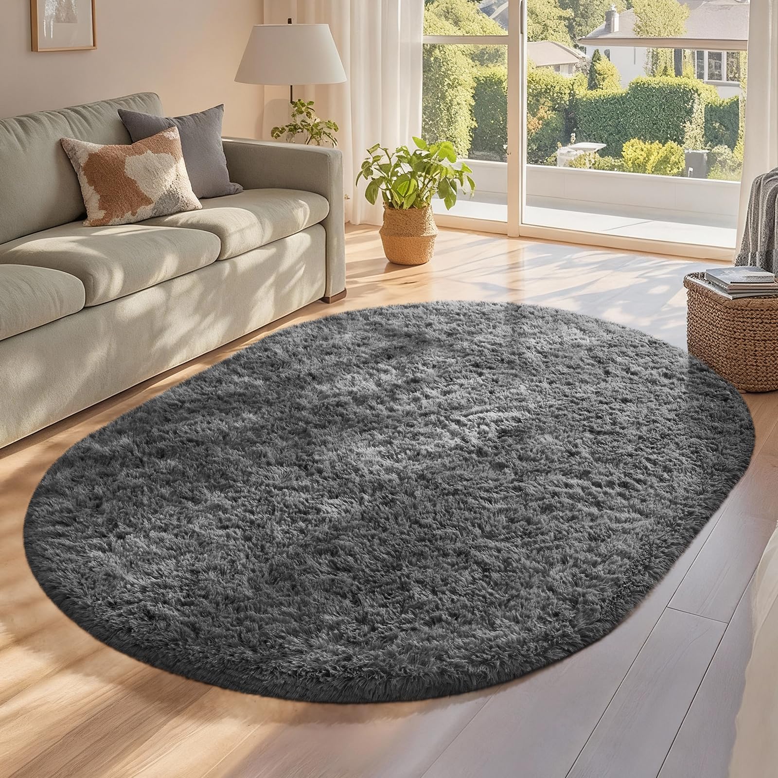 Ophanie Beige Rugs for Living Room Bedroom, 5x8 Fluffy Fuzzy Furry Carpet, Plush Soft Shaggy Bedside Indoor Floor Area Rug for Kids Girls Boys Baby Teen Dorm Nursery Home Decor Aesthetic