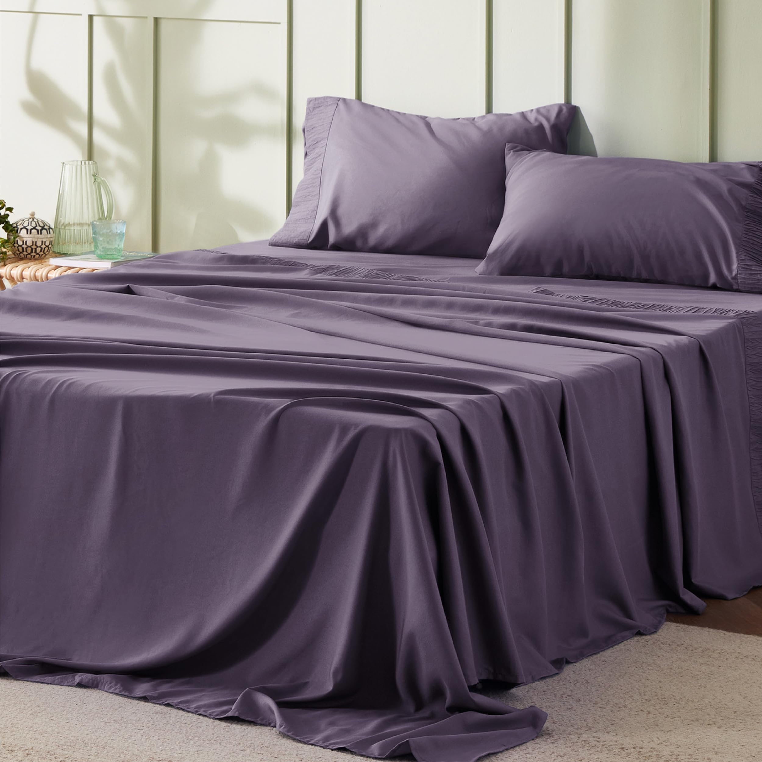 Bedsure King Size Sheets Set - 4 Pieces Soft King Sheets - Breathable & Cooling - Hotel Luxury - Easy Care Polyester Microfiber Bedding for Kids, Women, Men, Linen