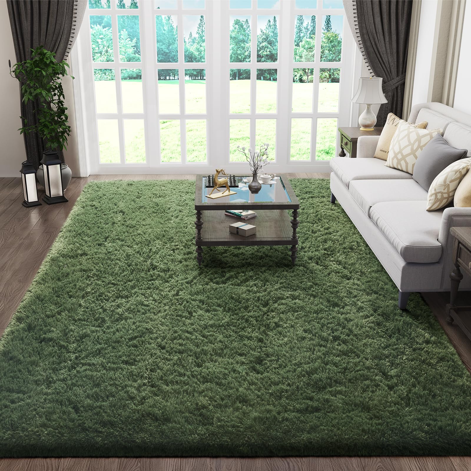 Ophanie Beige Rugs for Living Room Bedroom, 5x8 Fluffy Fuzzy Furry Carpet, Plush Soft Shaggy Bedside Indoor Floor Area Rug for Kids Girls Boys Baby Teen Dorm Nursery Home Decor Aesthetic