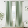 Nanspring Light Grey 100% Blackout Linen Curtains for Bedroom 90 Inches Long Back Tab Thermal Insulated Modern Luxury Simple Black Out Curtain for Living Room Dining Room Drapes 52x90, 2 Panels