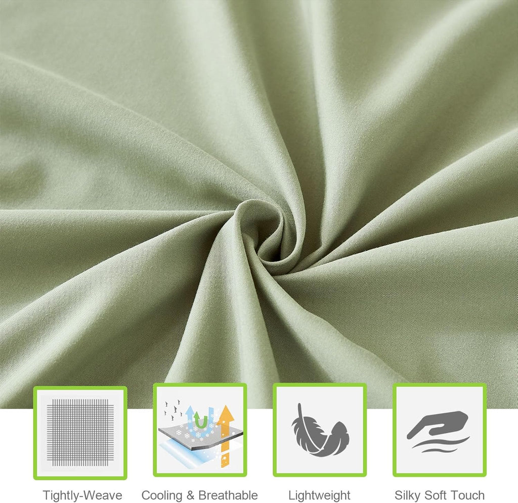 ILAVANDE Queen Sheets Set 6 Piece,Hotel Luxury Super Soft 1800 Series Microfiber Queen Bed Sheets Set-Wrinkle Free & Breathable-14 Deep Pocket Sheets for Queen Size Bed(Queen,Sage Green)